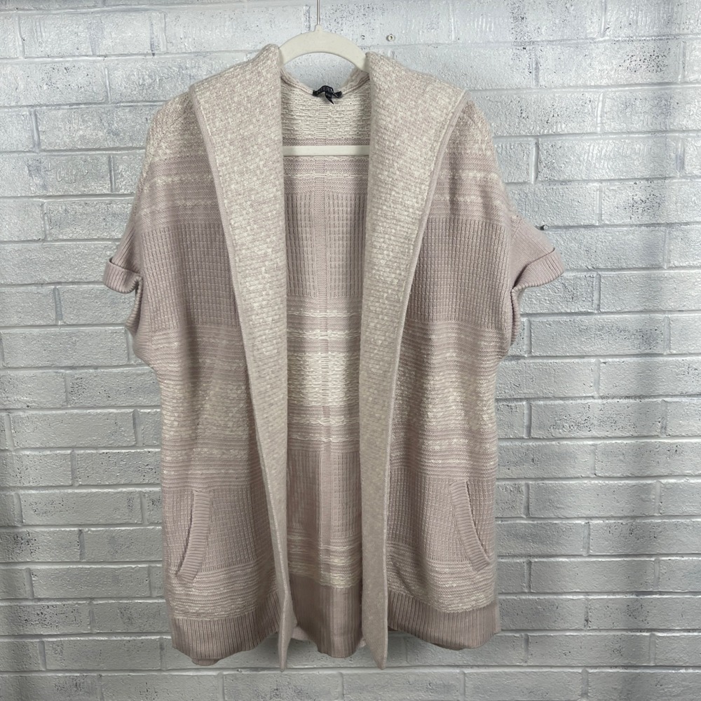 Intermix Cashmere‎ Blend Hooded Open Front Cardigan Womens S Quiet Luxury Boho